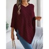 Women's Fall Fashion Casual Sweaters Casual Solid Tops Cable Knit Lapel V-Neck Sweater Short Sleeve Pullover Sweaters - 4 of 4