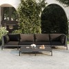vidaXL Patio Lounge Set Outdoor Sectional Sofa Set Table Poly Rattan Dark Grey - 2 of 4