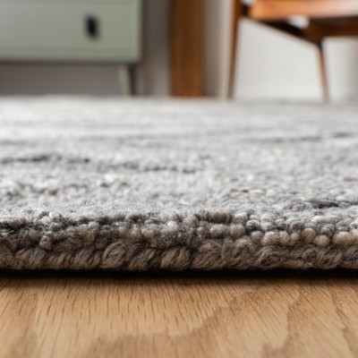 Gray Abstract Handmade Washable Wool Area Rug 5' x 8'