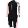 Kid Boys Girls Rash Guard Sets One Piece Swimsuit with Zipper Patchwork Long Sleeve Beach Bathing Suit - 2 of 4