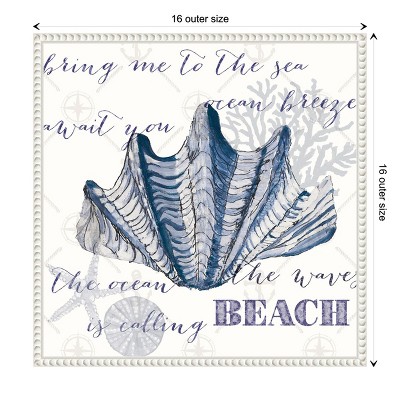 Nautical Blue and White Beaded Canvas Quote Wall Art