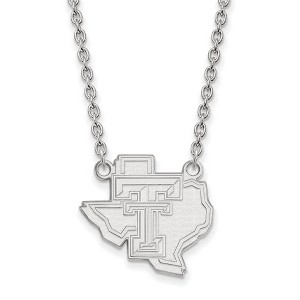 Black Bow Jewelry 10k White Gold Texas Tech Red Raiders NCAA Necklace 18 Inch - 1 of 4