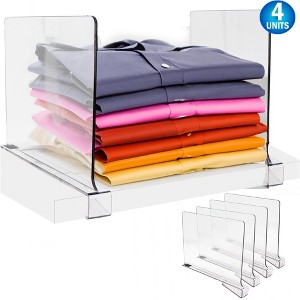 5 Star Super Deals Acrylic Shelf Dividers & Clear Closet Organizer Storage Rack Separator For Organization Durable & Transparent - 1 of 4