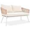 Maliang 4-Piece Boho Rope Patio Furniture Set with Acacia Wood Table, Deep Seating & Thick Cushion for Backyard Porch Balcony, Beige - 4 of 4