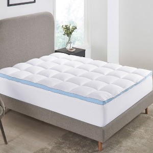 Pillow-Top Mattress Topper, Luxuriously Soft & Fluffy Thick Mattress Pad by California Design Den - 1 of 4