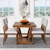 NicBex Dining Table Set for 4 Rustic Kitchen Table with Trestle Base, Wooden Frame and 4 Padded Chairs for Dining Room - 3 of 4