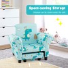 Tangkula Kids Upholstered Sofa w/Cute Patterns Footstool Ergonomic Backrest Armrests Blue - 4 of 4