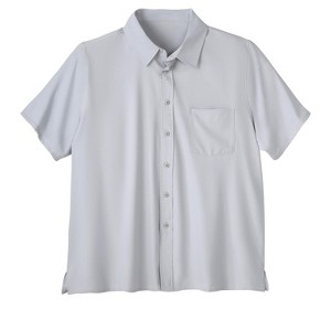 KingSize Men's Big & Tall Short Sleeve Performance Button Down Shirt - 1 of 4