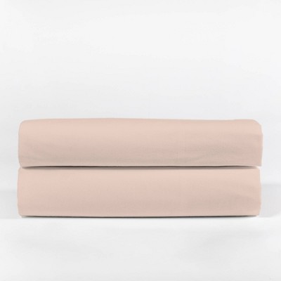 Blush Cotton Percale Standard Pillowcases, 400 Thread Count