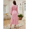 Clearlove Women's Plus Size V-Neck Long Sleeves A-Line Pleated Floor Length Formal Dress - 4 of 4