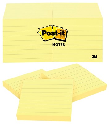 3M Post-it Original Plain Notes, 1-1/2 x 2 Inches, Canary Yellow, Pack of 12