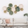 HomeRoots 33" X 60" Bronze Gold and Silver Metal Round Disc Hanging Dimensional Sculpture - 2 of 4