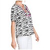Women's Zebra Print Embroidered Yoke Top - Jodifl - 2 of 4