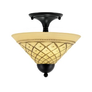 Toltec Lighting Any 2 - Light Flush Mount in  Matte Black with 12" Chocolate Icing Shade - 1 of 1