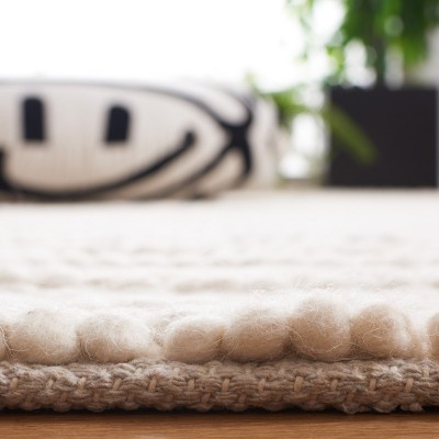 Ivory Braided Wool 6' x 6' Square Area Rug