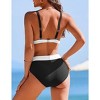AI'MAGE High Waisted Bikini Set for Women Tummy Control Women's 2 Piece Bathing Suit V Neck Color Block Swimsuit 2025 - 2 of 2