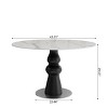 43" Modern Round Pedestal Dining Table for Small Kitchens or Dining Rooms – The Pop Home - 4 of 4