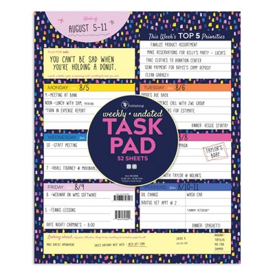 Undated Planner 9" x 12" Bright Weekly Large Task Pad - TF Publishing