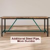 70.87 in Industrial Long Rectangle Wood Dining Table, Heavy Duty Large Kitchen Table, for 6-8 People Rustic Brown (Table Only) - 3 of 4