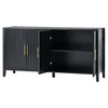 Sapphtopaz Modern Decorative Storage Cabinet Sideboard Buffet Cabinet with Storage Vertical Wavy Slatted Doors for Entryway, Living Room - 2 of 4