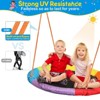 Gikpal Swing Set for Kids, 440lbs Swing Set with Heavy-Duty Metal Frame & Adjustable Ropes, Safe Waterproof Round Playset for Backyard, Rainbow Color - 4 of 4