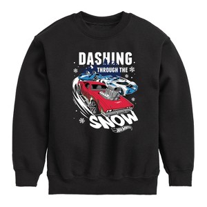 Boys' - Hot Wheels - Dashing Through The Snow Graphic Long Sleeve Fleece Sweatshirt - 1 of 4