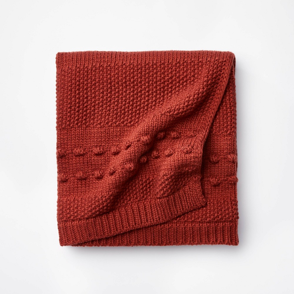 Bobble Striped Knit Throw Blanket Red - Threshold designed with Studio McGee