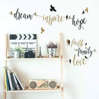 Inspirational Words with Birds Peel and Stick Wall Decal - RoomMates