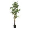 SEVOBAL Artificial Plants 69" Ficus Tree Pre-Potted Faux Greenery with Glossy Leaves for Home Office Decor, Green, 31"*31"*69" - 2 of 4