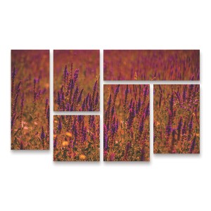 Trademark Fine Art Ali Heidari  Violets 3 Piece Panel Set Art - 1 of 3