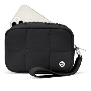 Puffer Wristlet Wallets for Women RFID Nylon Wallet with Zipper Quilted Purse - 1 of 4