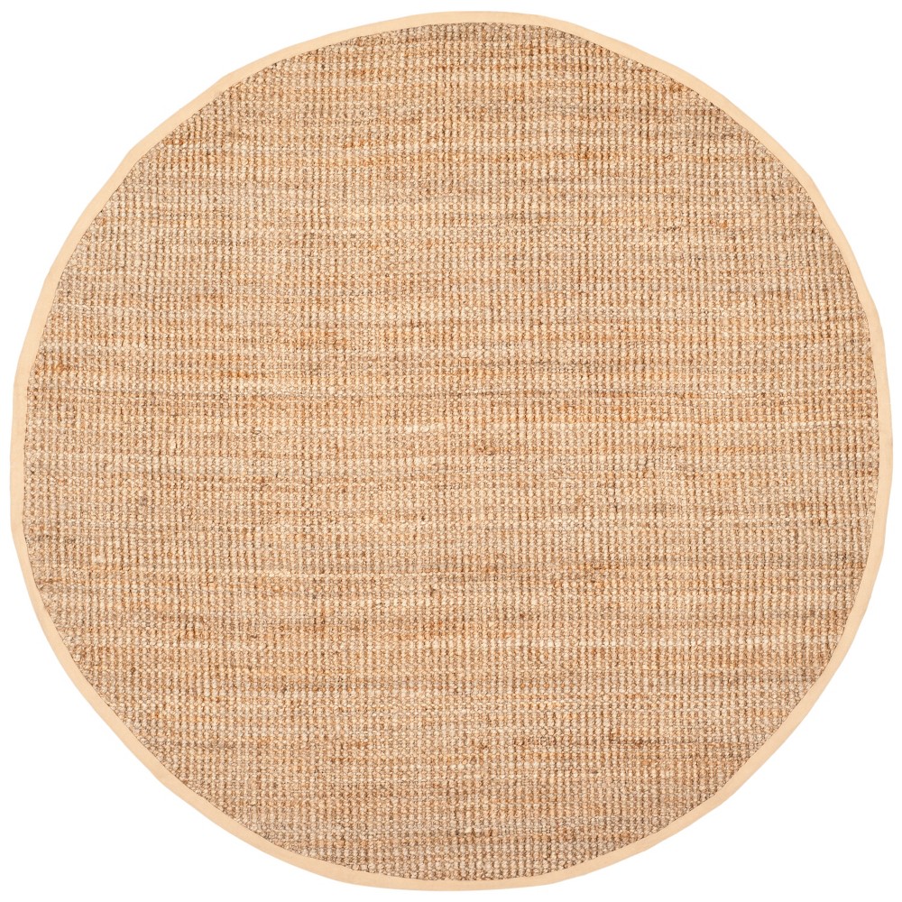 5' Solid Woven Round Area Rug Brown - Safavieh