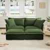 Oversized 83.4" Chenille Slipcovered 2 Seater Modular Sleeper Sectional Sofa Bed with French Edges and Removable Covers, 4-Piece Free combination - 2 of 4