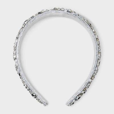 Multi Stone Headband - Off-White: Hair Styling Accessory for All Hair Types