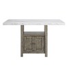 7pc Grayson Counter Height Dining Set White/Driftwood - Steve Silver Co.: Marble Top, Upholstered Chairs - 3 of 4