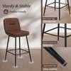 Arceso 1PC 26 Inch Bar Stools, Double-Layer Upholstered Counter Height Bar Stools for Kitchen Island, Faux Leather Barstools with Back and Footrest - 3 of 4