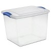 5 Pack 27 Quart Clear Plastic Storage Container with Latch Lid, Blue - 3 of 4