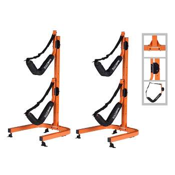 Kayak Storage Rack - Two 73.25-in Freestanding Kayak Stands with Dual Arms and Adjustable Straps - Holds 2 Canoes, SUP, Paddleboards by RAD Sportz