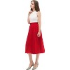 Women's High Waist Pleated A-Line Midi Skirt - Swing Flare Design A-red - 3 of 4