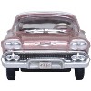 1958 Chevrolet Impala Sport Cay Coral Pink Metallic with White Top 1/87 (HO) Scale Diecast Model Car by Oxford Diecast - 3 of 4