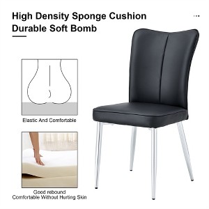 Dining Chairs Set Of 4, Modern Minimalist Upholstered Dining Chairs With Backrest And Metal Legs black - 1 of 4