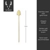 Viski Gold Art Deco Cocktail Picks-Heavy Duty Toothpicks Stainless Steel Metal Drink Skewers Barware Accessories, 5inch Set of 4 - 3 of 4
