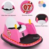 Costway 12V Vehicle 360° Spin Race Toy Kids Ride On Bumper Car w/ Remote Control Purple/Blue/Red/Pink - 4 of 4