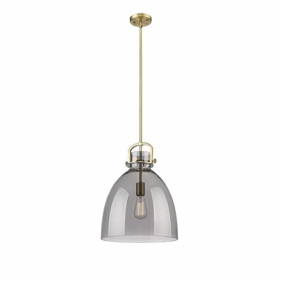Newton Bell - 1 Light Stem Hung Pendant In Industrial Style-20.25 Inches Tall and 14 Inches Wide