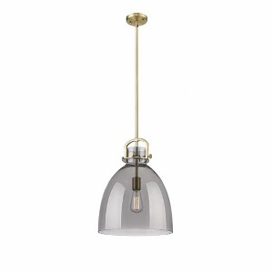 Newton Bell - 1 Light Stem Hung Pendant In Industrial Style-20.25 Inches Tall and 14 Inches Wide - 1 of 1