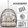 PAGED Outdoor Swing Modern Hanging Egg Chair with Water-resistant Cushions and Woven Finish for Backyard, Garden - 2 of 4