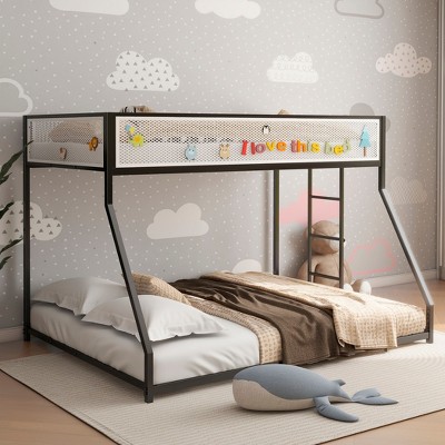 NicBex Triple Full Bunk Bed with Full Length Guardrail,Loft Bed with 2 Built-in Ladders,Modern Bunk Beds,Noise Reduced Bunk Beds for Bedroom
