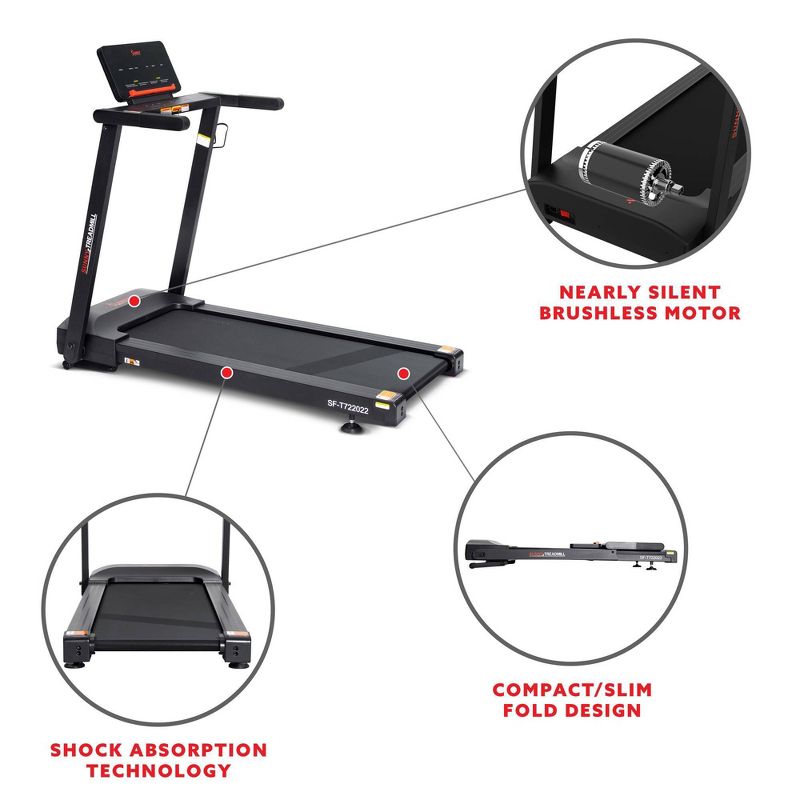 Sunny Health &#38; Fitness Interactive Slim Auto Incline Treadmill, 5 of 18