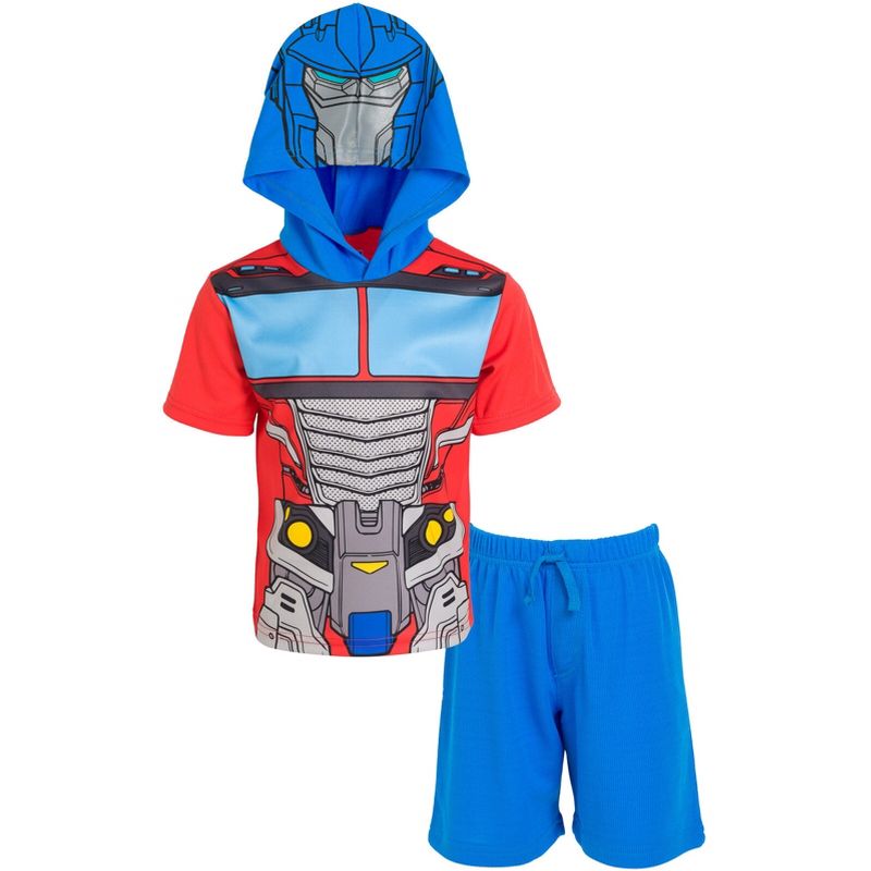 Transformers Optimus Prime Bumblebee Megatron Athletic Pullover T-Shirt and Mesh Shorts Outfit Set Toddler, 1 of 8