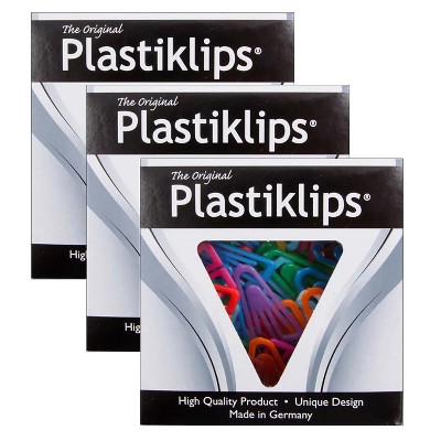 Baumgarten's Plastiklips Paper Clips Assorted Sizes & Colors 315 Per Pack 3 Packs (BAUMLP3150-3) 